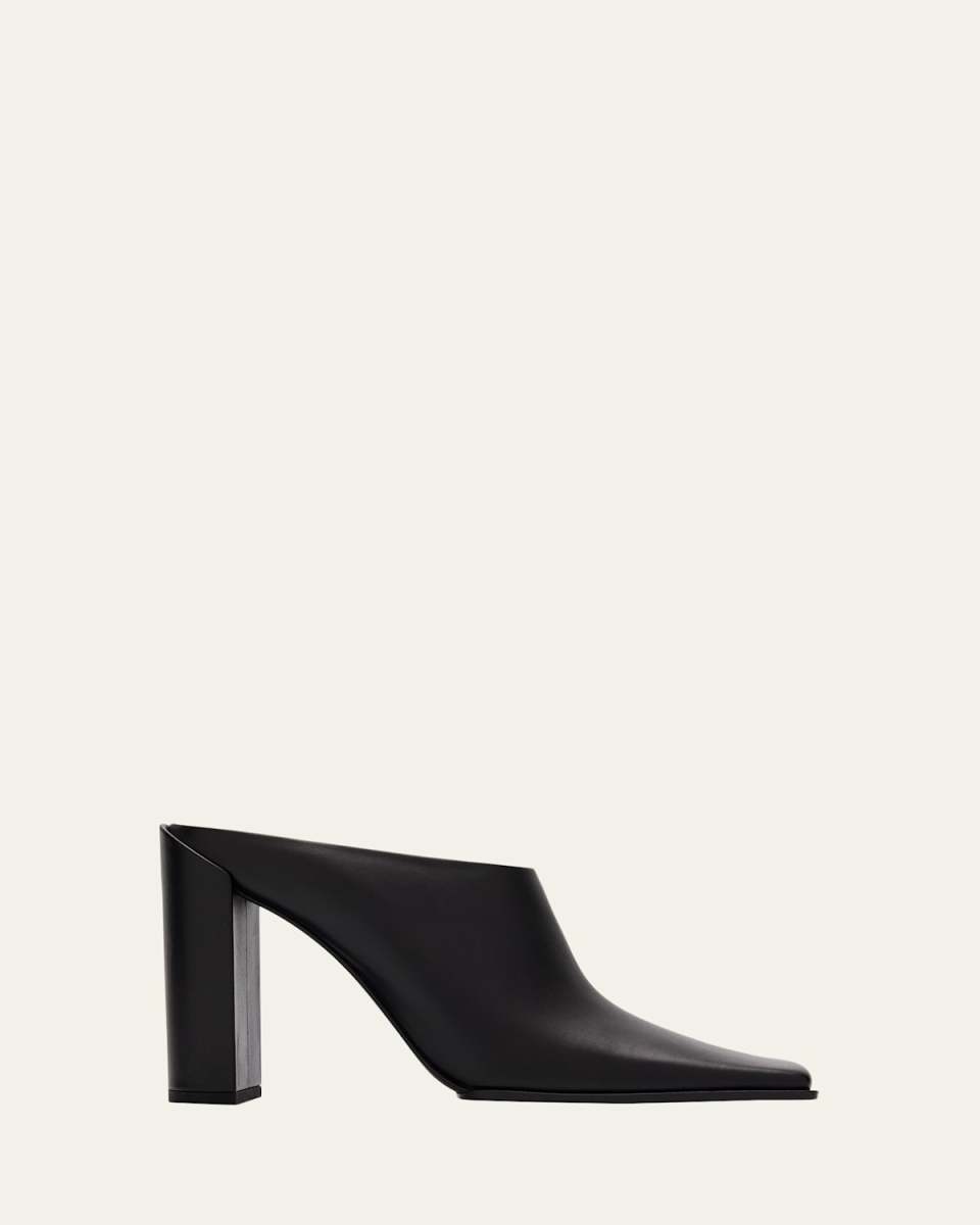 Leather Square-Toe Mules